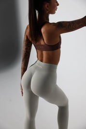 'ICON' SEAMLESS SCRUNCH LEGGINGS - LIGHT GREY