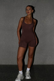 'STATUS' ROMPER - COCOA