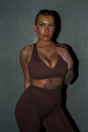 'VIPER' DEEP V CROP - COCOA